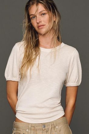 Pilcro Cotton Puff-Sleeve Tee
