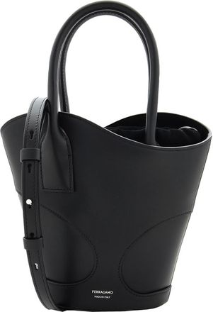 Ferragamo Cut-Out Detailing Leather Tote Bag