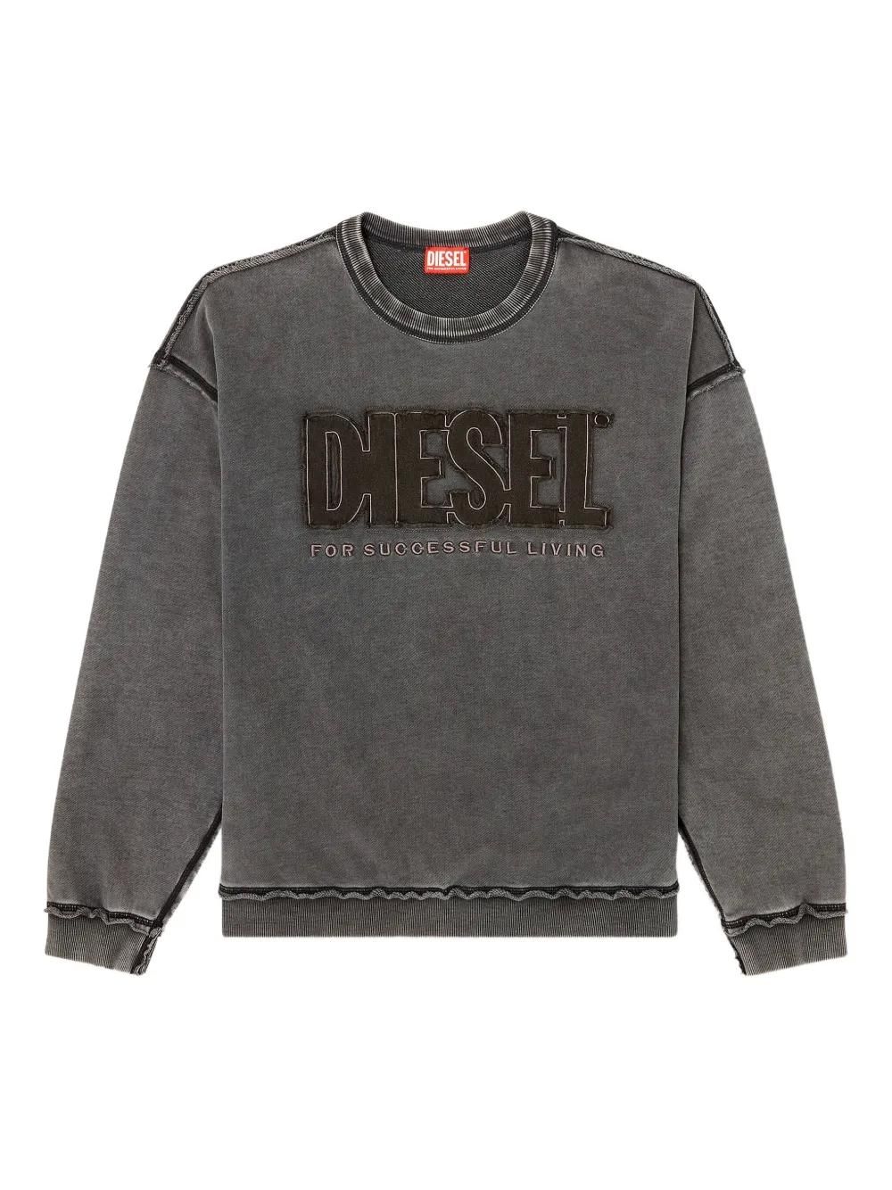 Sweat Pull Femme Diesel Gris, Taille S - Manches Longues, Col Rond (parfait état)