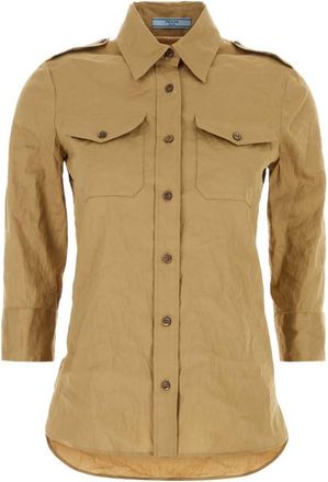 Prada Khaki stretch poplin shirt