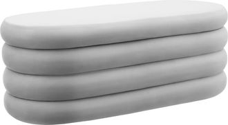 TecTake Banco con almacenaje, terciopelo, carga 150 kg, 110 x 45 x 42 cm gris