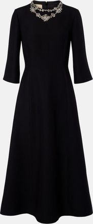 Valentino Crepe Couture embellished midi dress