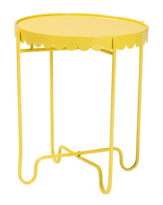 Baxton Studio Laverne Metal Side Table With Scalloped Tray Top