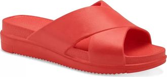 Sun + Stone Womens Islla Crisscross Slide Wedge Sandals In Coral