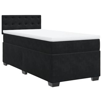 vidaXL Vidaxl Giroletto A Molle Con Materasso Nero 90x190 Cm In Velluto
