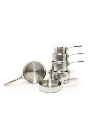 Berghoff Hammered 13-Piece Stainless Steel Cookware Set in Silver/red at Nordstrom Rack