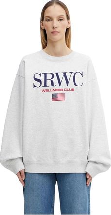 Sporty & Rich Sweatshirt met geborduurd logo - Dames - Sweatshirts - Grijs - S - Katoen - Hoodies & sweatvesten