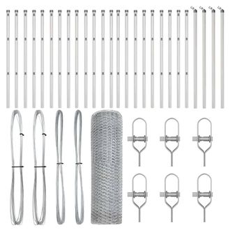 Berkfield Home Hexagon Fence 0.5x50 m Galvanised Steel in Silver