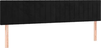 vidaXL Cabecero Con Led De Terciopelo Negro 180x5x78/88 Cm Vidaxl