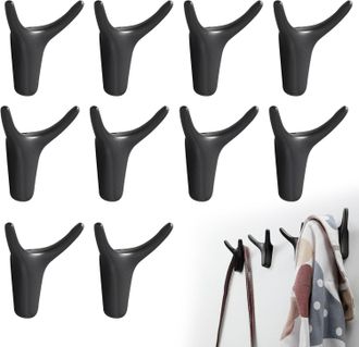 OEM Ganchos De Pared Para Ba&ntilde;o, 10 Ganchos De Aluminio Con Forma De Astas De Ciervo, Con Clips En La Parte Posterior Para Ocultar Los Tornillos, Adecuados