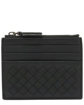 Bottega Veneta Black Intrecciato Leather Coin Case (Authentic Pre-Loved)