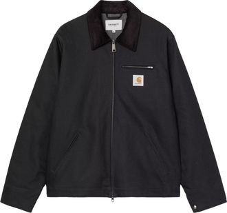 Carhartt Work in Progress Boxy Black Detroit Jacket with Contrasting Corduroy Collar