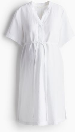 H&M MAMA Tunikakleid aus Leinenmix - White