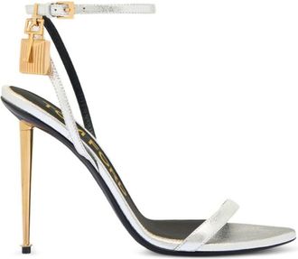 Tom Ford Silver Ankle-strap Leather Heels