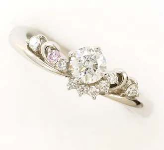 C&A Blue Clear Pink Platinum Platinum 900 Band Ring (Pre-Owned)