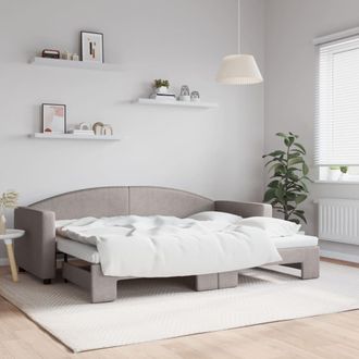 vidaXL Sof&aacute; Cama Nido Tela Gris Taupe 80x200 Cm Vidaxl