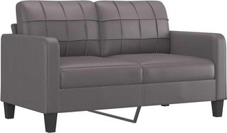 vidaXL Sof&aacute; De 2 Plazas De Cuero Sint&eacute;tico Gris 140 Cm Vidaxl
