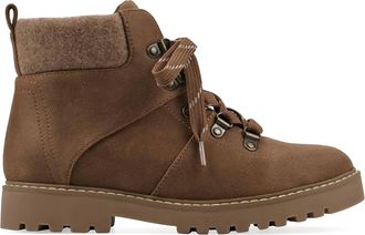 White Mountain Womens Connie Cushioned Lace-Up City Hiker Ankle Boot In Light Brown