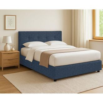 Dmora Cama Individual Chichester, Desenfundable, Hecho En Italia, Azul