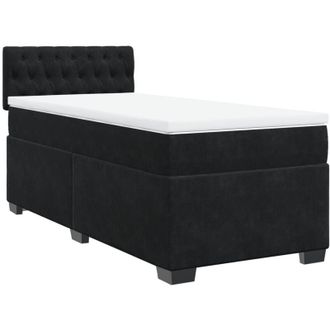 vidaXL Vidaxl - Cama Box Spring Con Colch&oacute;n Terciopelo Negro 80x200 Cm