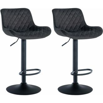 Clp Clp - Set De 2 Taburetes De Bar Minosa Negro Terciopelo