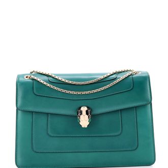 Bulgari Serpenti Forever Square Shoulder Bag Leather Medium