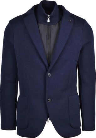 Gran Sasso Textured Knit Jacket with Removable Lapel and Tailored Fit