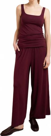 Paper Label Modal Wide Leg Crop Pants In Fig