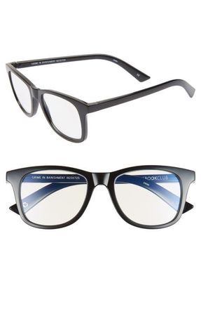 The Book Club Grime in Banishment 52mm Blue Light Blocking Reading Glasses in Black at Nordstrom, Size +2.50