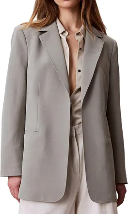 Calvin Klein Casual Twill Belted Grey Blazer