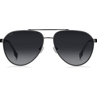 BOSS 60mm Aviator Sunglasses in Dark Ruthenium Grey at Nordstrom Rack