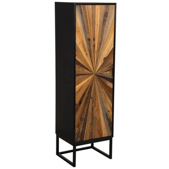 Wanderlust Deco Armario de madera recuperada negro con 2 baldas 40.5x37x139.5h cm