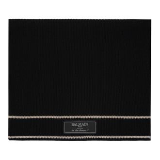 Balmain Winter Scarves, male, Black, Size: ONE SIZE Ribbed Knit Scarf