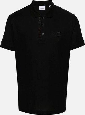 Burberry Mens Burberry Circle TB Logo Embroidered Polo in Black - Size: 34
