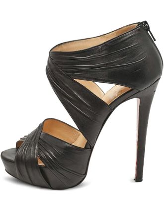 Christian Louboutin 115mm Bandra leather sandals - women - Leather/Leather/Leather - 38 - Black