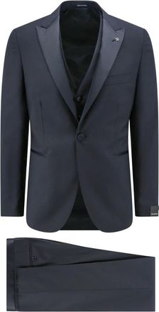 Tagliatore Virgin Wool Tuxedo met Gilet - Heren - Business pakken - Blauw - M - Wol - Kostuums