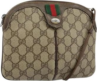 Gucci Pre-owned Crossbody Tas - Dames - Vintage Schoudertas - Beige - ONE Size - Leer - Vintage