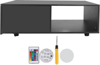 OEM Mesa De Centro Rectangular De Alto Brillo, Auxiliar Para T&eacute;, Con Ruedas, Para Muebles De Sal&oacute;n, Color Negro