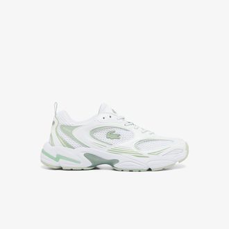 Lacoste Heren Storm 96 2K Synthetisch Leer Trainers (Wit/lichtgroen)