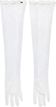 Savage x Fenty At First Sight Long Lace Gloves in Hazy White at Nordstrom, Size One Size X