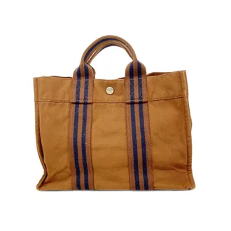 Herm&egrave;s Brown Canvas Tote Bag (Pre-Owned)