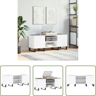 vidaXL Mobile porta vinili - Mobile Porta Dischi Bianco 121x38x48 cm in Legno Multistrato