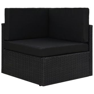vidaXL Vidaxl - Sof&aacute; Seccional De Esquina De Rat&aacute;n Sint&eacute;tico Negro
