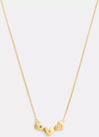 Coach Heart Cluster Pendant Necklace