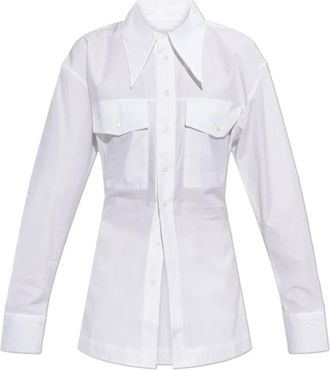 Ami Sharp Collar Fitted Shirt - Dames - Overhemden - Wit - XS - Katoen - Overhemden