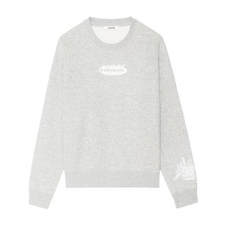 Zadig&Voltaire Mira Pmo Motocross Strass - Dames - Sweatshirts - Grijs - XS - Katoen - Hoodies & sweatvesten