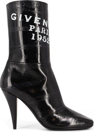 Givenchy Sliced Square Tape Enkellaarsjes - Dames - Laarzen met Hak - Zwart - 36 EU - Leer - Schoenen