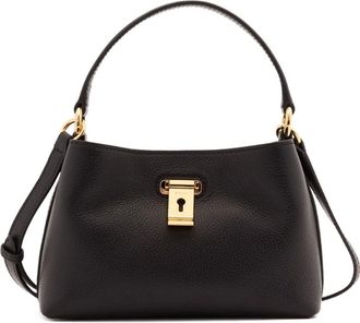 Bally mini Lock Me grained-leather tote bag - Black