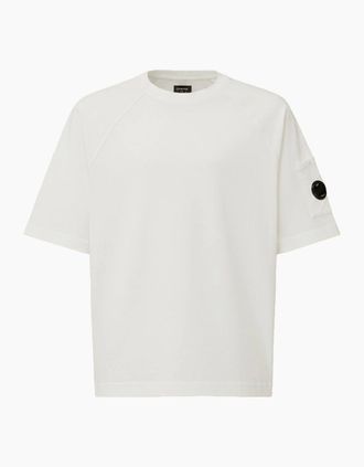C.P. Company Mens Heavy Cotton Lens T-Shirt White - Size: 38