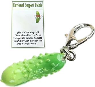 Generic Pickle Bag Charm, Cucumber Keyring Decoration, Positive Bag Accessory, Backpack Car Key Decoration for Men Women, Keyring Pendant, Pickle Key Ring Cha